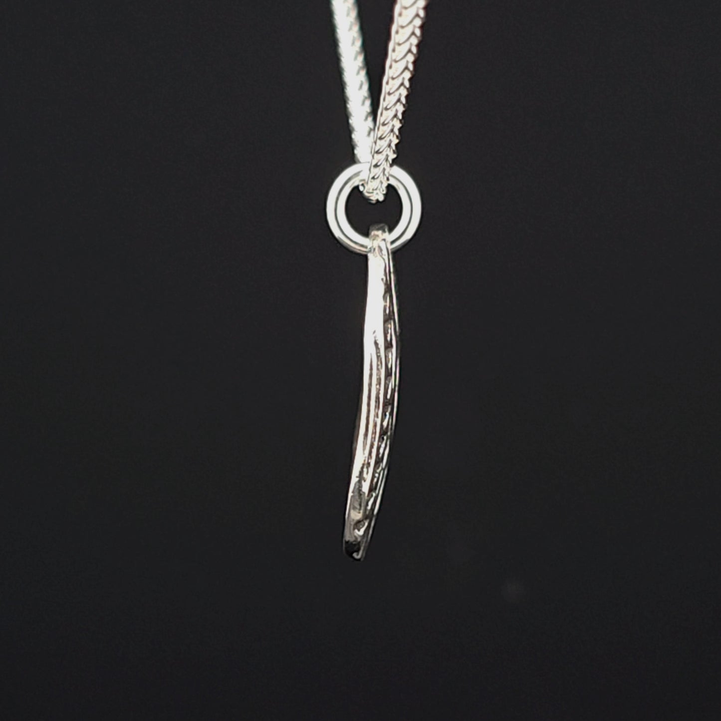 #17 Silver Pendant and Chain - Mountain Sturgeon Path Design