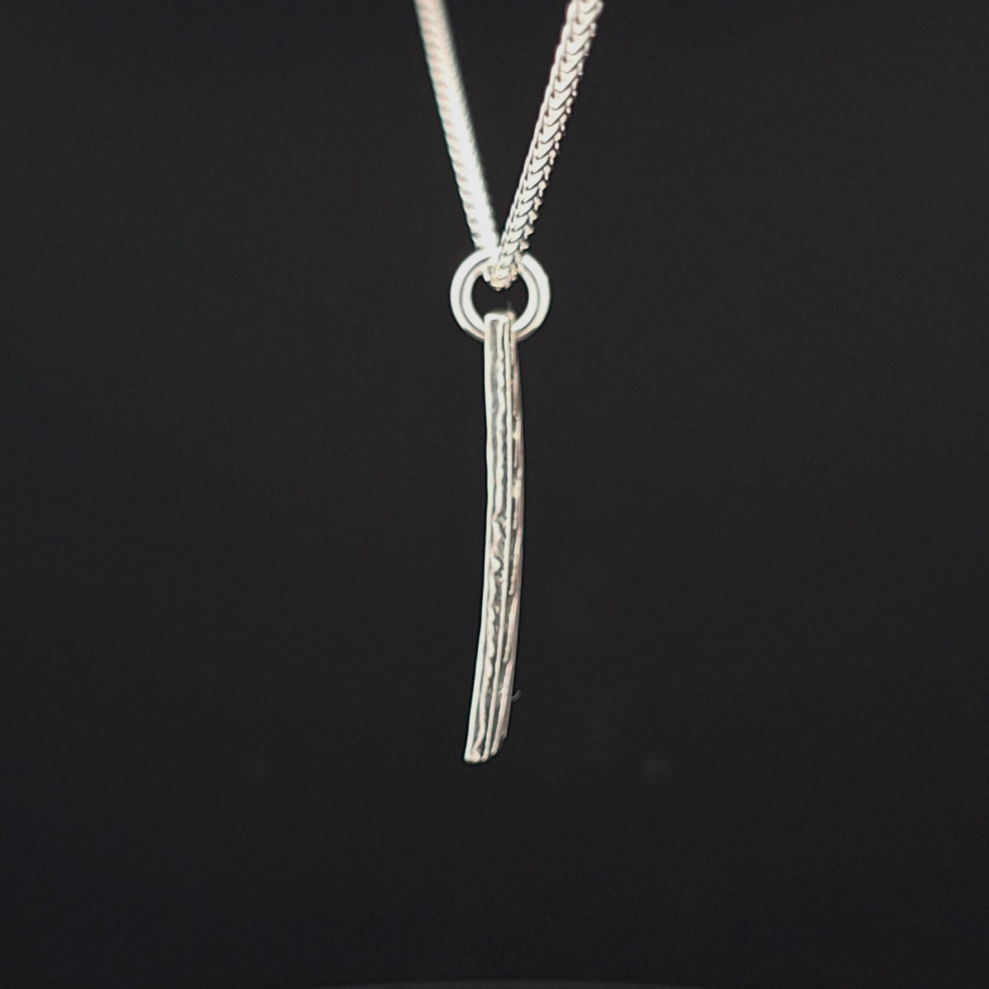 #19 Silver Pendant and Chain - Sturgeon Back Design