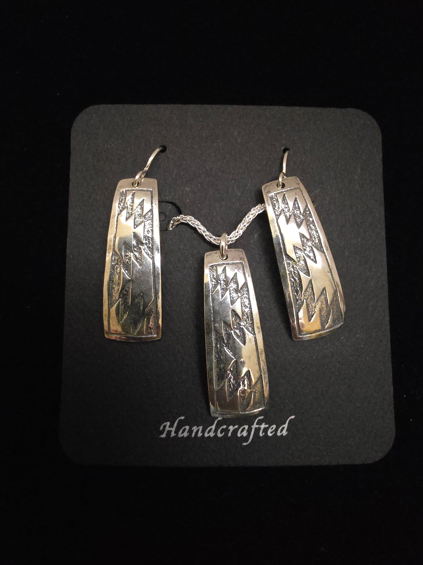 #5 Set Earrings & Pendant - Solid Snake Nose Design