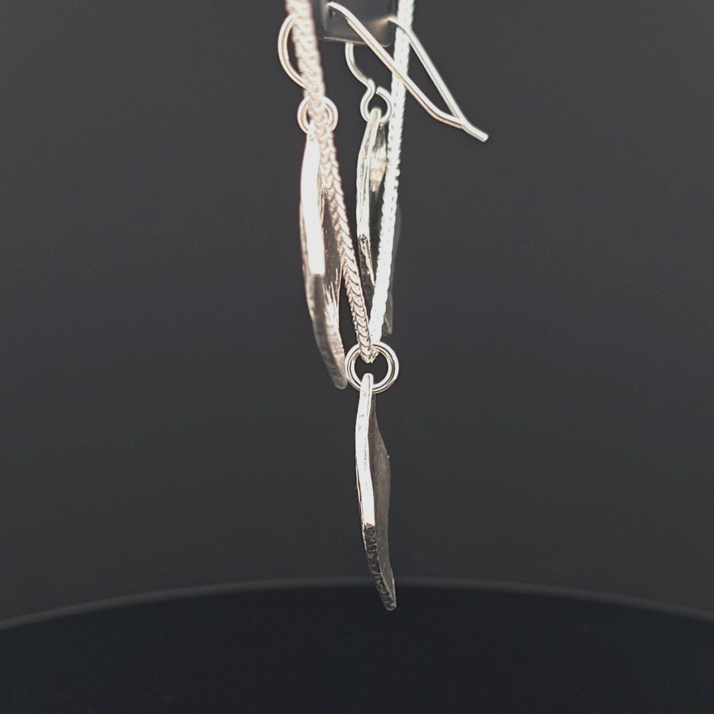 #18 Silver Earring and Pendant Necklace Set - Flint and Snake Nose Design