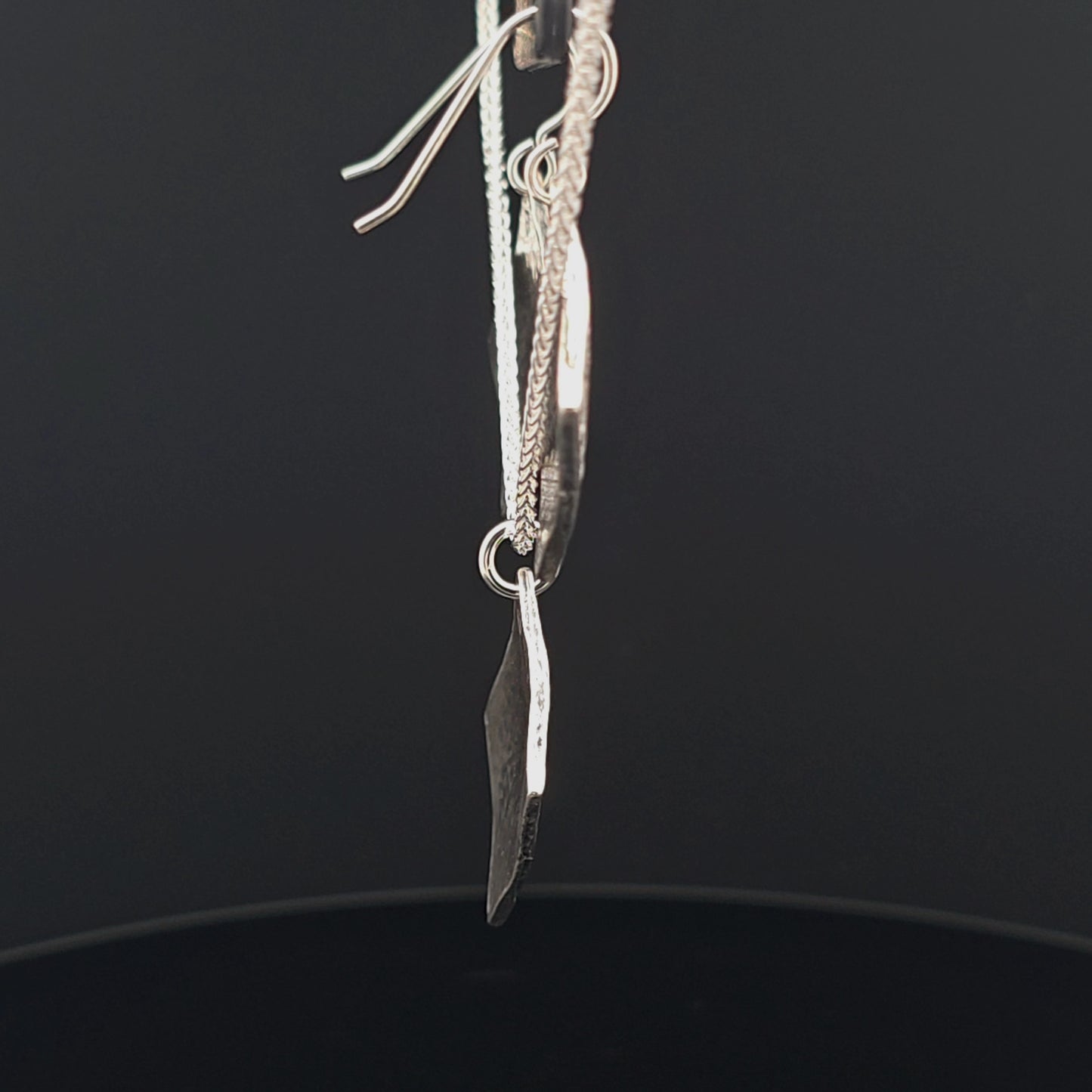 #18 Silver Earring and Pendant Necklace Set - Flint and Snake Nose Design