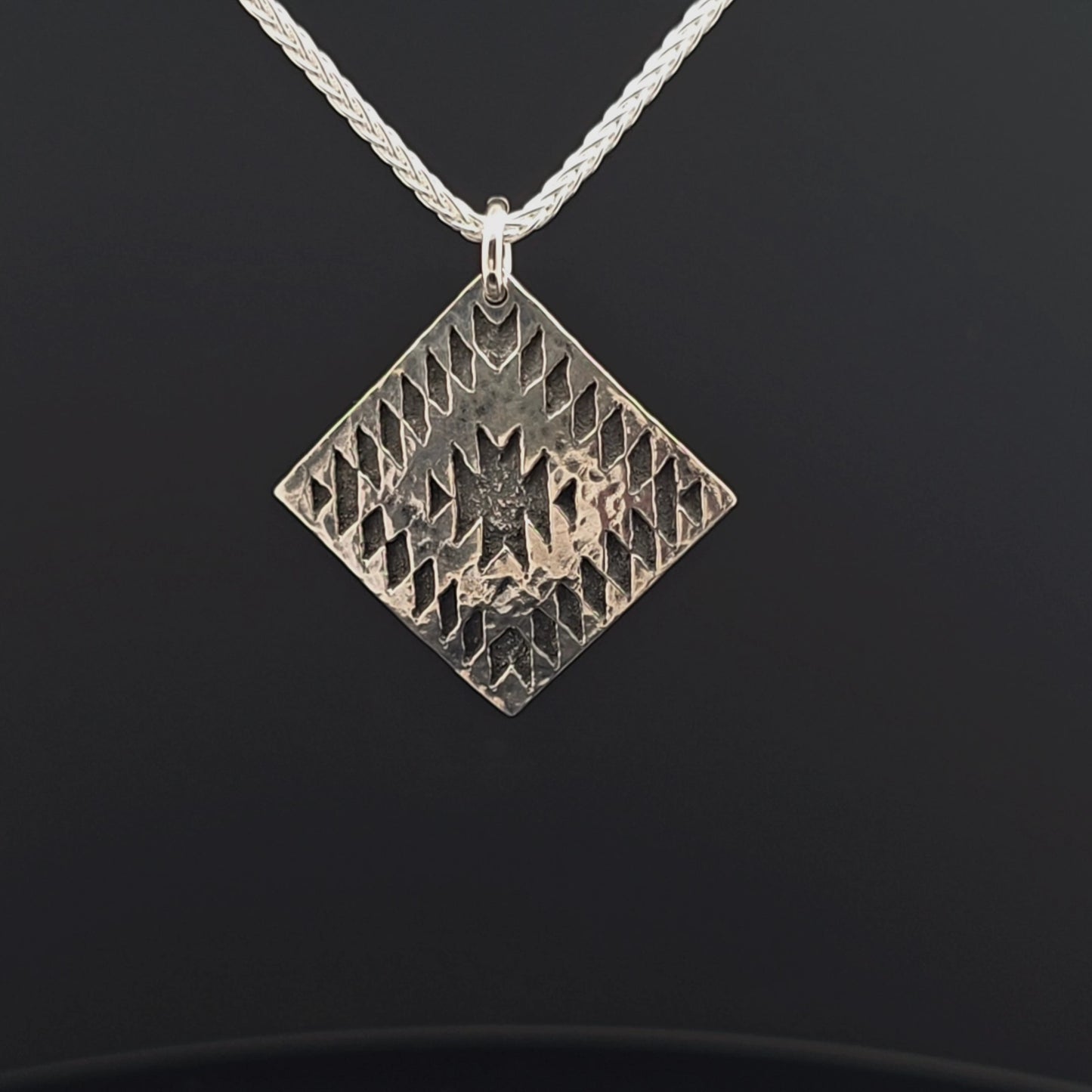 #18 Silver Pendant and Chain - Flint and Snake Nose Design