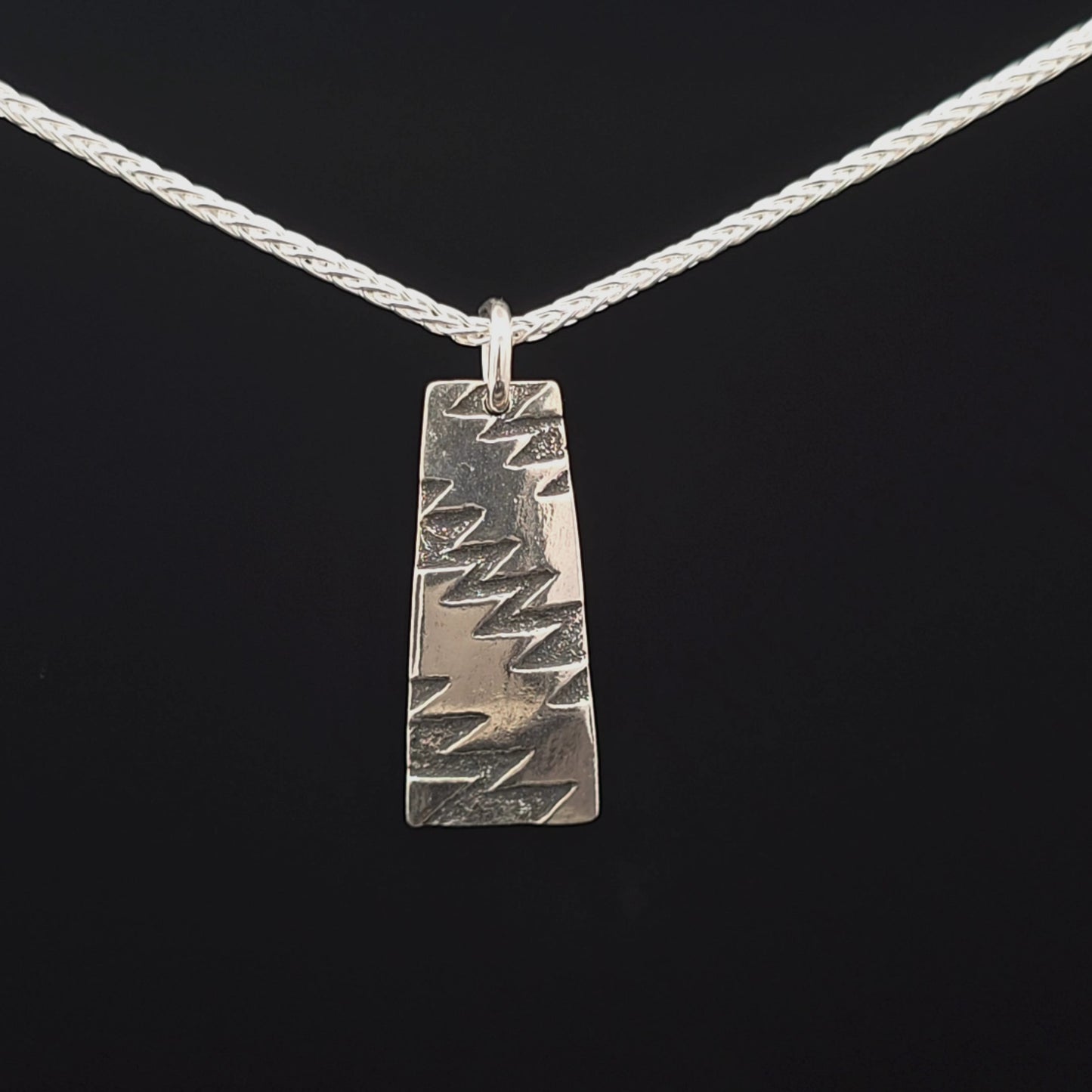 #14 Silver Pendant and Chain - House Ladder Design