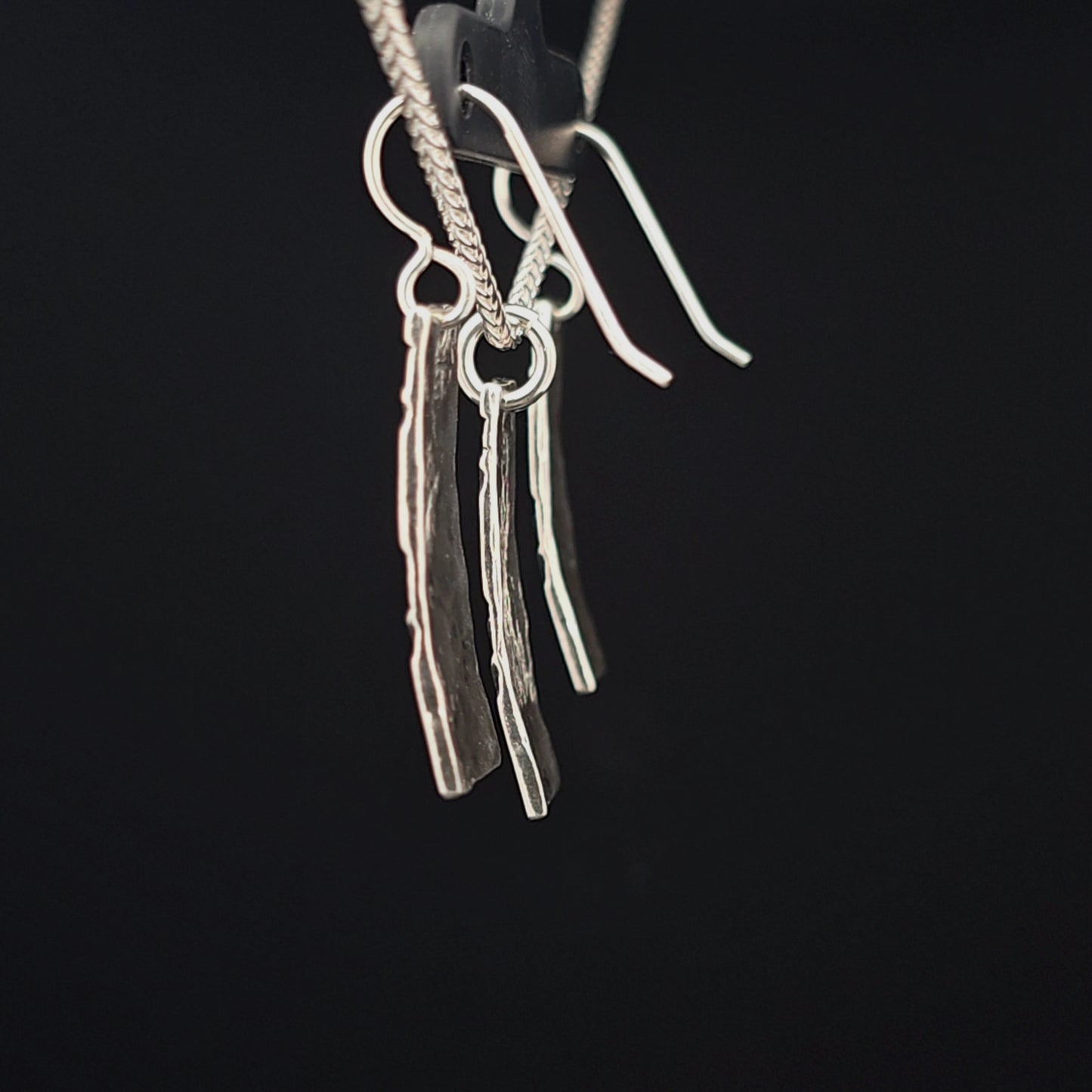 #14 Silver Earring and Pendant Necklace Set - House Ladder Design