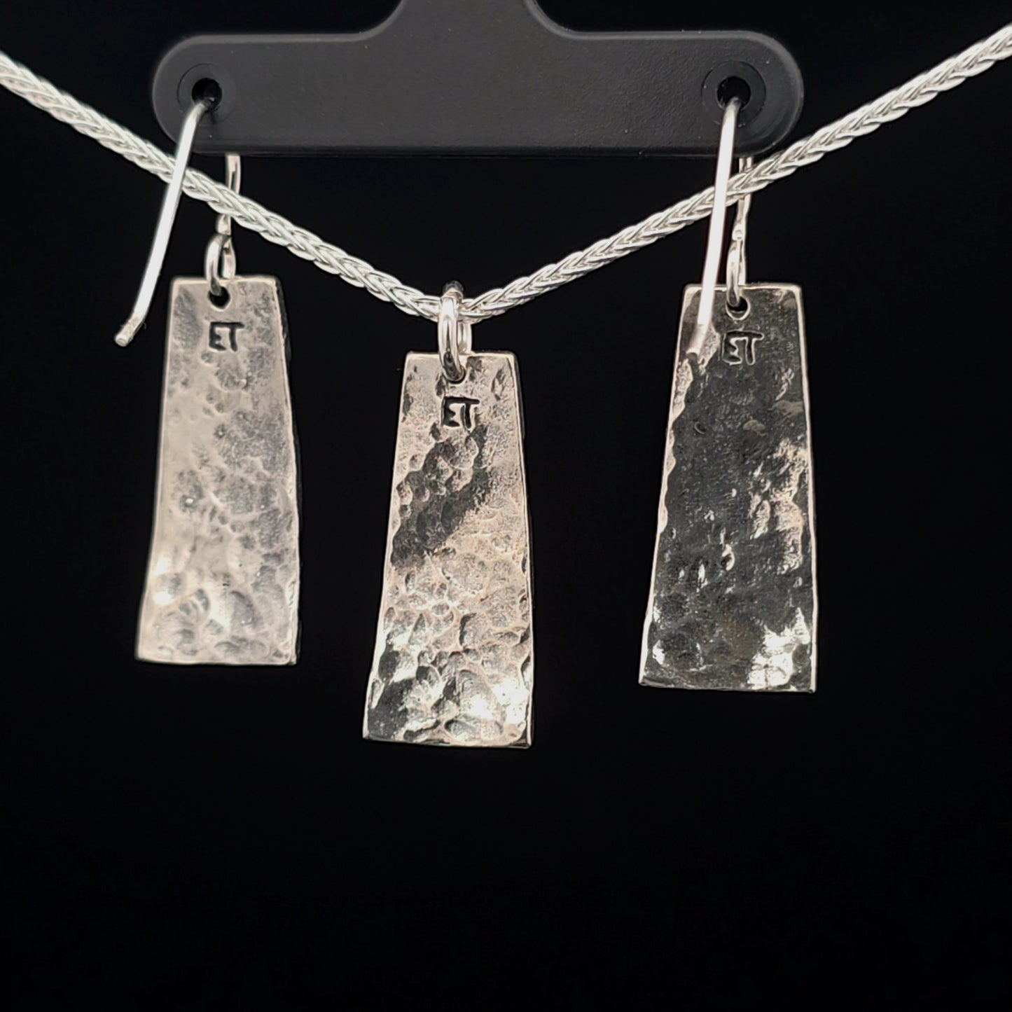 #14 Silver Earring and Pendant Necklace Set - House Ladder Design