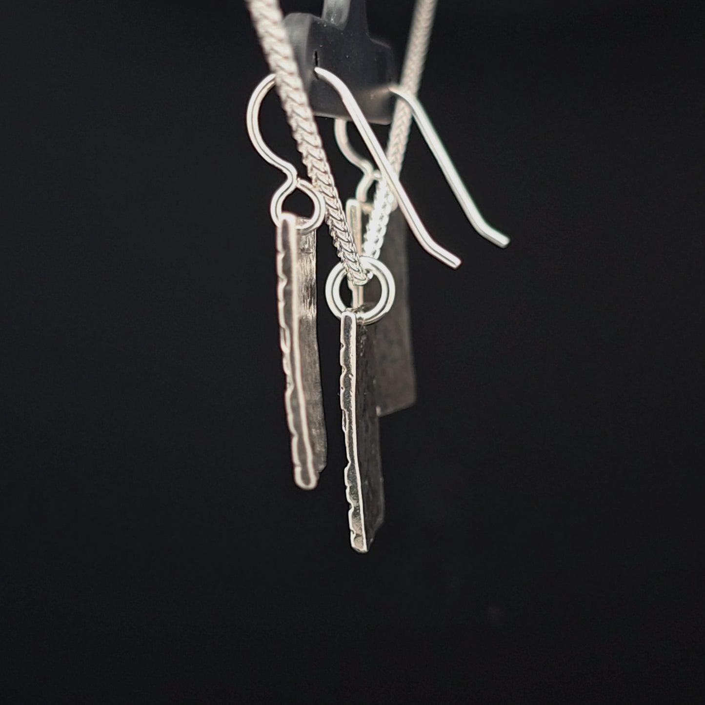 #16 Silver Earring and Pendant Necklace Set - Stairway to Heaven Design