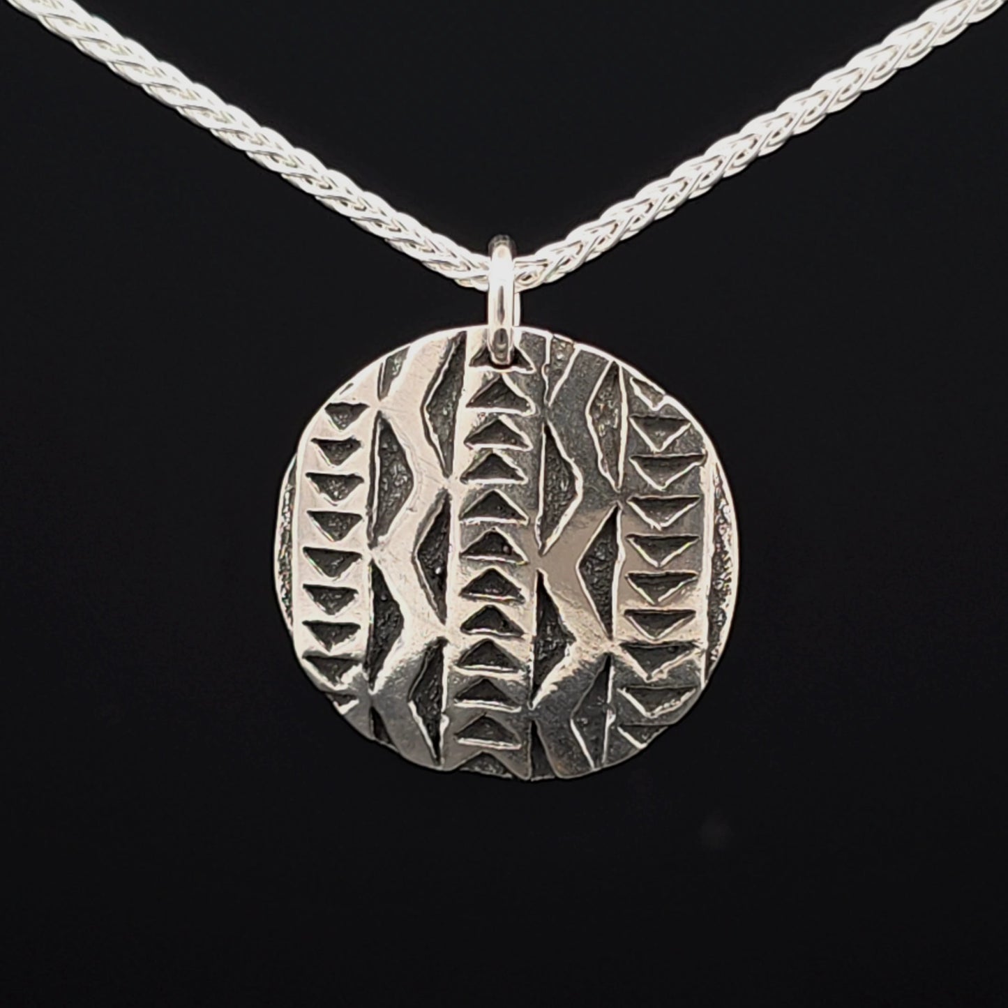 #17 Silver Pendant and Chain - Mountain Sturgeon Path Design