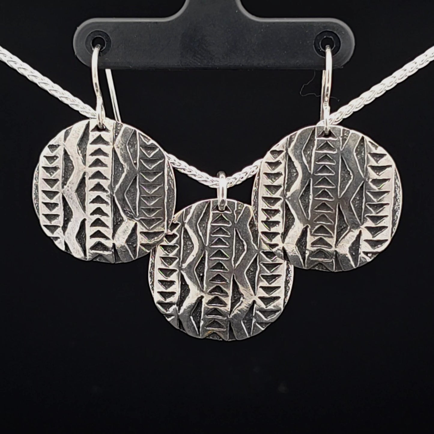 #17 Silver Earring and Pendant Necklace Set - Mountain Sturgeon Path Design