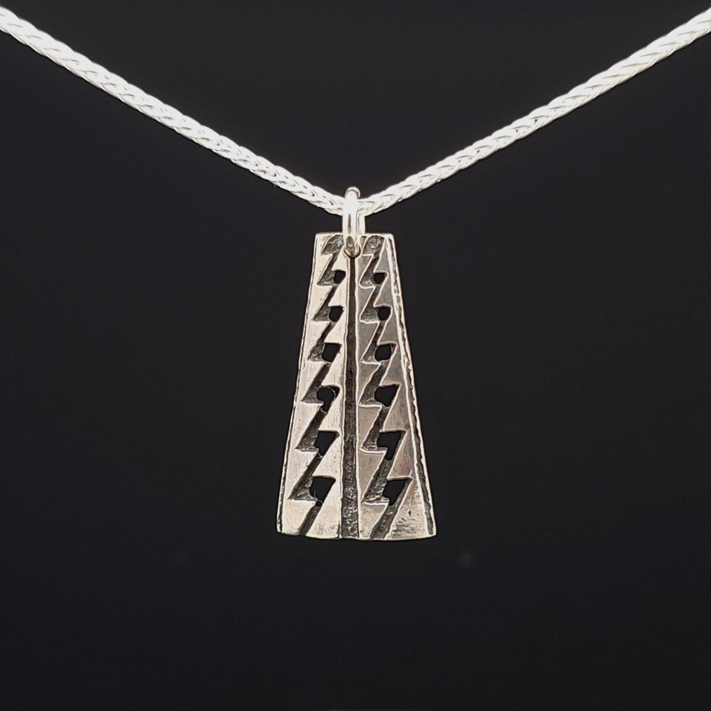#19 Silver Pendant and Chain - Sturgeon Back Design