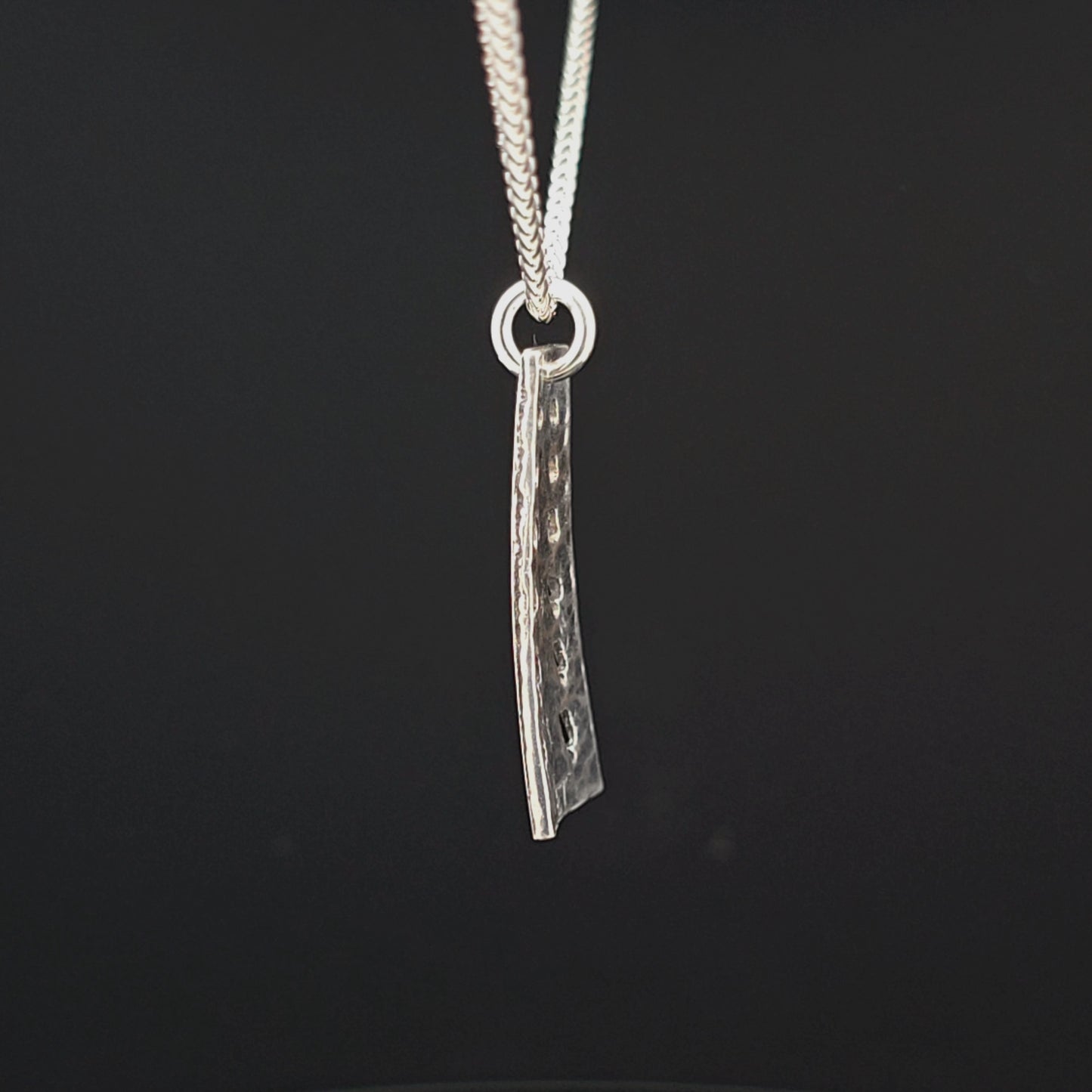 #19 Silver Pendant and Chain - Sturgeon Back Design