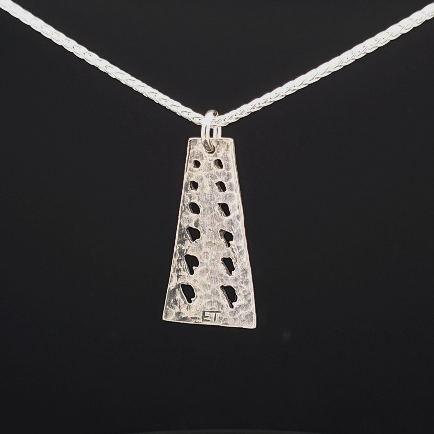 #19 Silver Pendant and Chain - Sturgeon Back Design