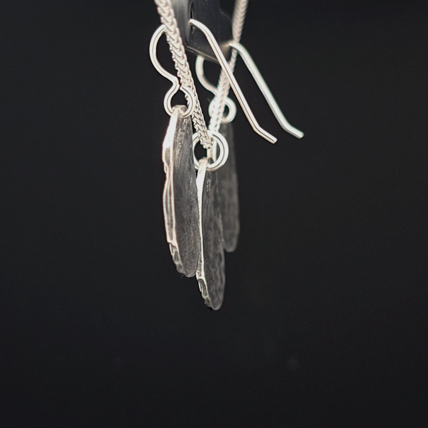 #20 Silver Earring and Pendant Necklace Set - Resting Swallow Tail Design