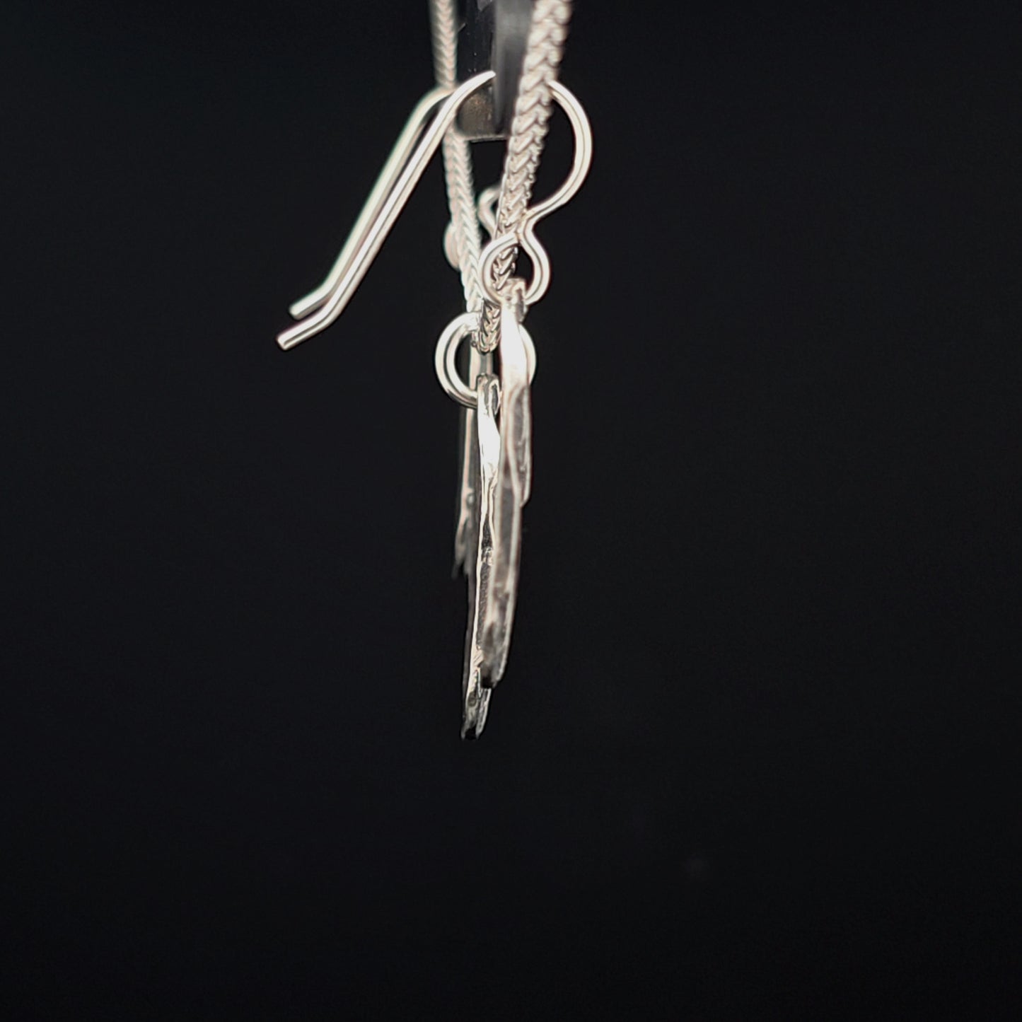 #20 Silver Earring and Pendant Necklace Set - Resting Swallow Tail Design