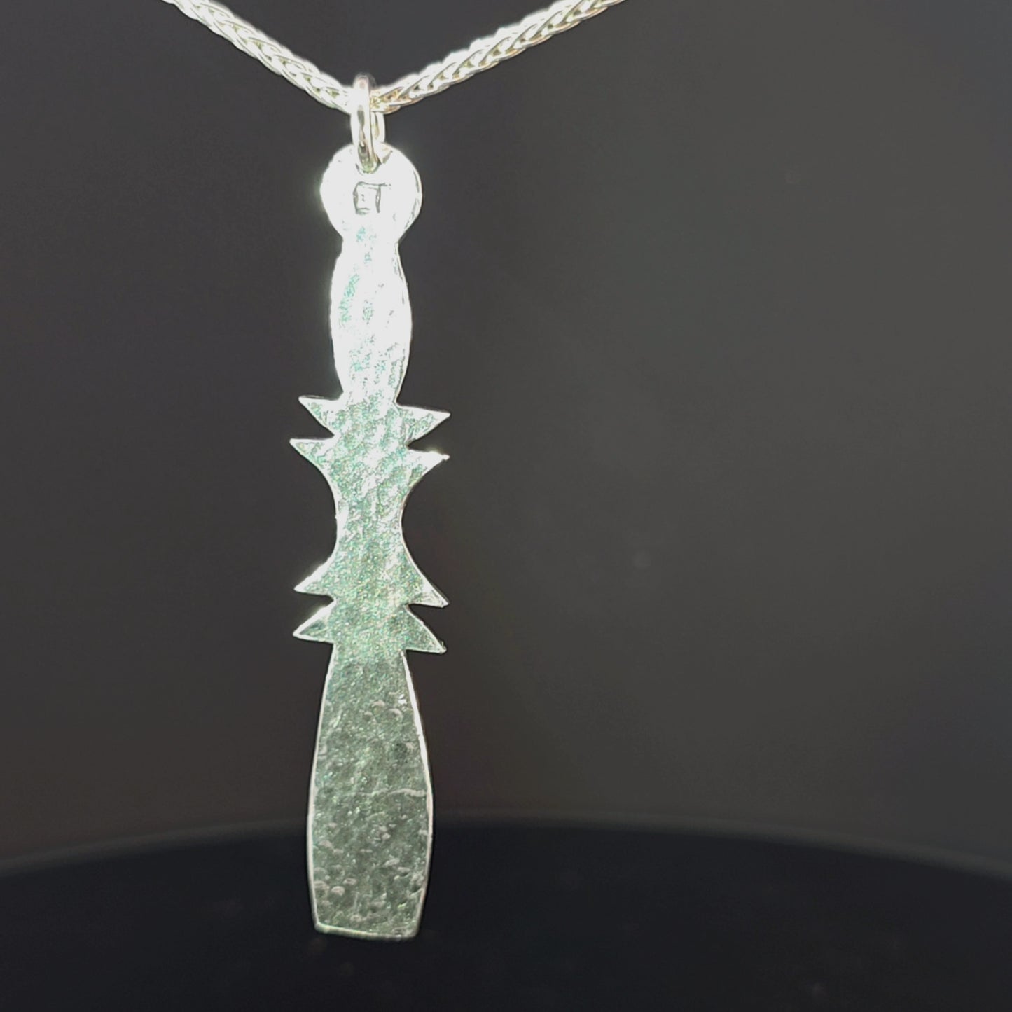 #21 Silver Pendant and Chain - Acorn Paddle