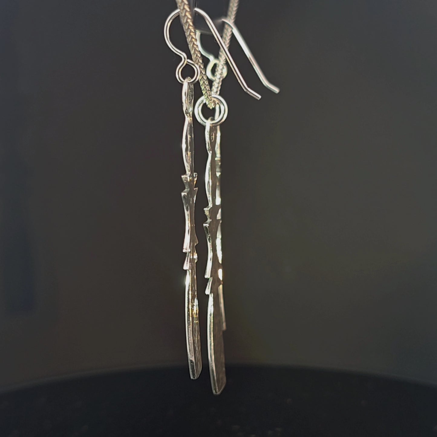 #21 Silver Earring and Pendant Necklace Set - Acorn Paddles