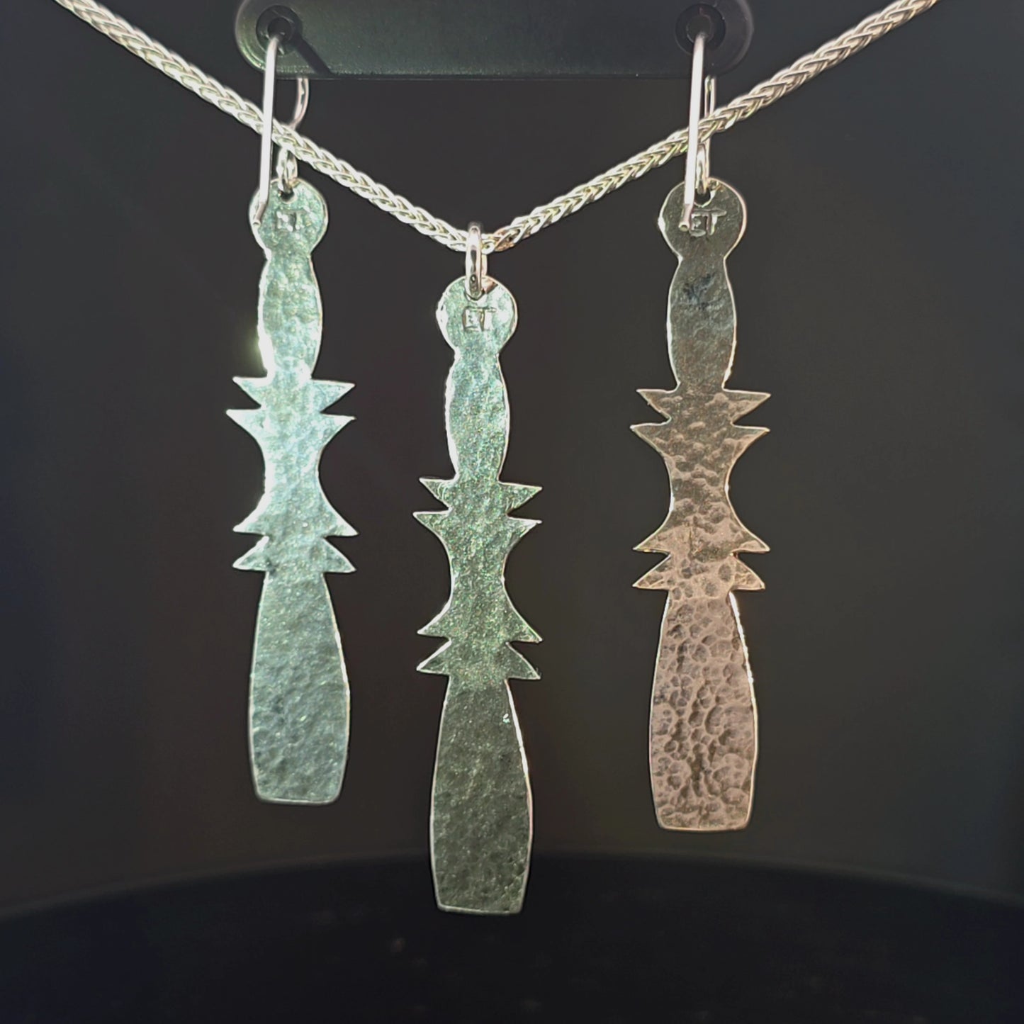 #21 Silver Earring and Pendant Necklace Set - Acorn Paddles