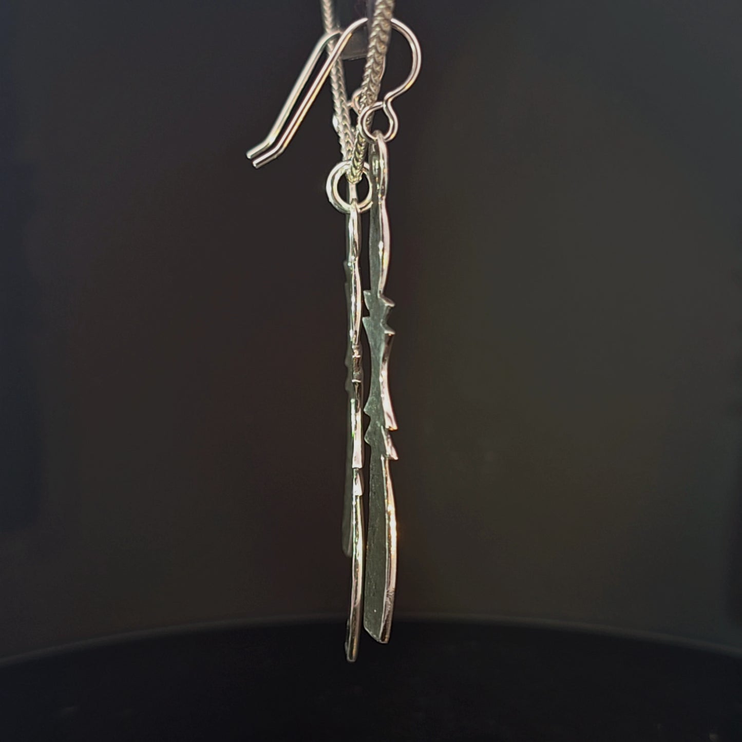 #21 Silver Earring and Pendant Necklace Set - Acorn Paddles