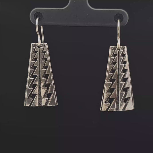 #19 Silver Earrings - Sturgeon Back Design