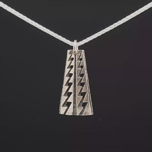 #19 Silver Pendant and Chain - Sturgeon Back Design