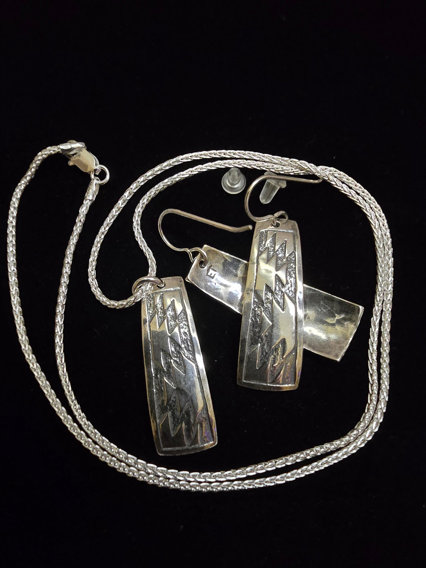 #5 Set Earrings & Pendant - Solid Snake Nose Design